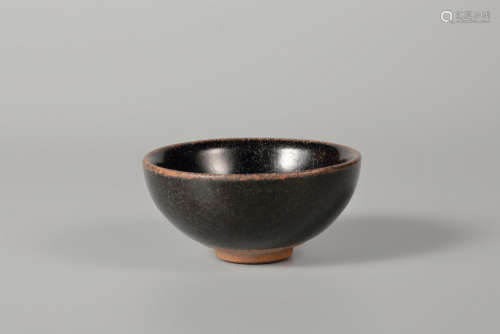 Chinese black glaze pottery bowl