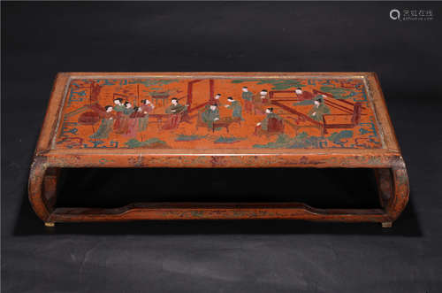 Chinese lacquered wood table.