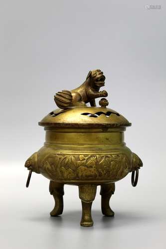 Chinese metal incense burner.