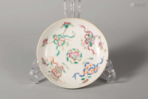 Chinese famille rose porcelain plate, Tongzhi mark.