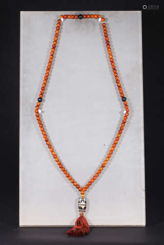 Bone prayer's beads necklace.