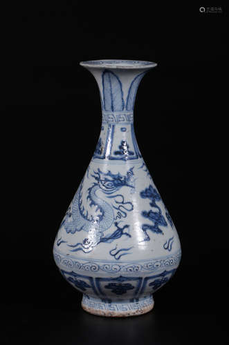 Chinese blue and white porcelain vase.