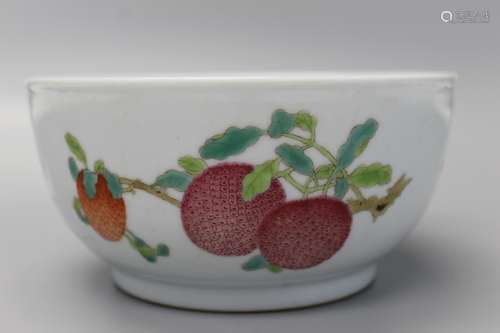 Chinese famille rose porcelain bowl, Yongzheng mark.