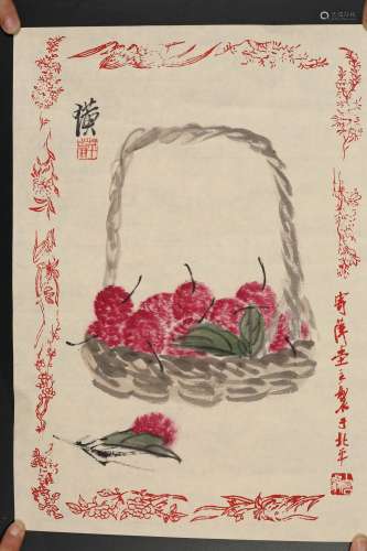 Chinese water color painting on paper, attributed to Qi