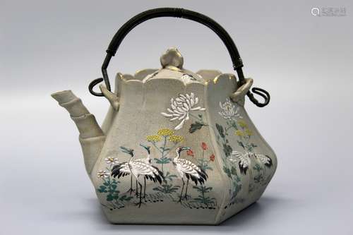 Japanese hand painted porcelain teapot.