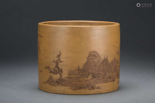 Chinese yixing pottery brush pot