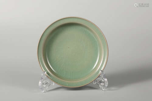 Chinese celadon porcelain plate.