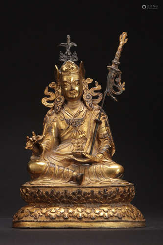 Tibetan gilted bronze figure.