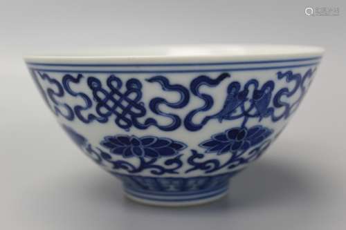 Chinese blue and white porcelain bowl, Guangxu mark.