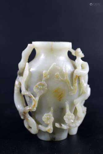 Chinese carved jade vase.