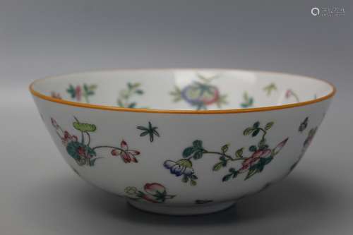 Chinese famille rose porcelain bowl.