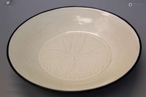 Chinese Ding Ware porcelain plate.