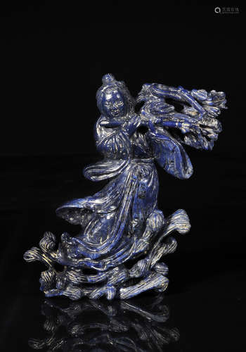 Carved Lapis lazuli figure.