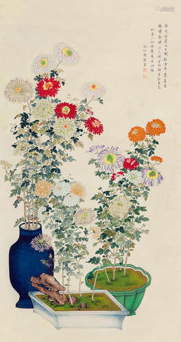 陈璧君（1891～1959） 花卉 立轴 设色纸本