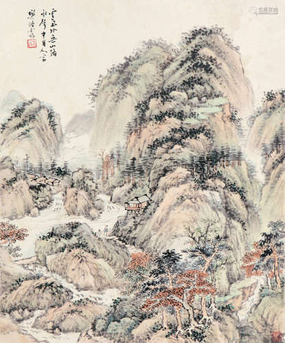 樊浩霖（1885～1962） 云深知处图 立轴 设色纸本