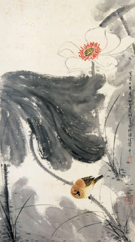 胡若思（1916～2004） 荷塘清趣图 立轴 设色纸本