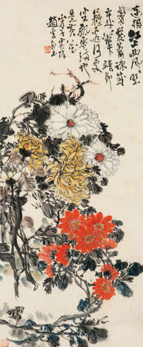 赵云壑（1874～1955） 团花锦簇 立轴 设色纸本