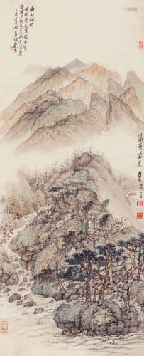 伍蠡甫（1900～1992） 川南即景 立轴 设色纸本
