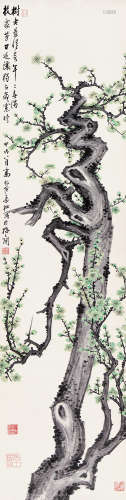 高野侯（1878～1952） 寿梅 立轴 设色纸本