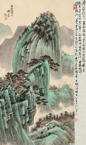 谢稚柳（1910～1997） 山水 立轴 设色纸本