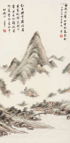 沈迈士（1891～1986） 雨后烟霞 立轴 设色纸本