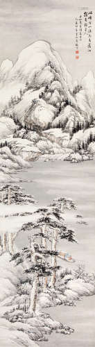 房毅（1889～1979） 寒江独钓图 立轴 设色纸本