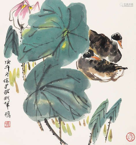 徐昌酩（b.1929） 花鸟 立轴 设色纸本