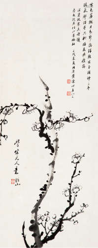阮性山（1891～1974） 墨梅 立轴 水墨纸本