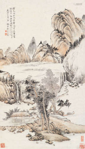 钱维城（1720～1772） 暮霭苍茫图 立轴 设色纸本