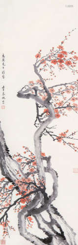 阮性山（1891～1974） 梅花 立轴 设色纸本