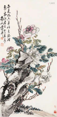 蒲华（1839～1911） 花卉 立轴 设色纸本