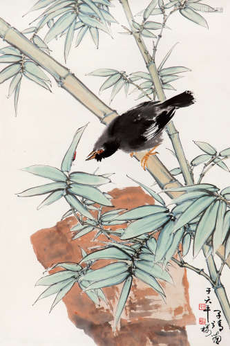 张守成（1918～2013） 花鸟 立轴 设色纸本