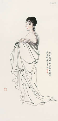赵蕴玉（1916～2003） 出浴图 镜片 设色纸本