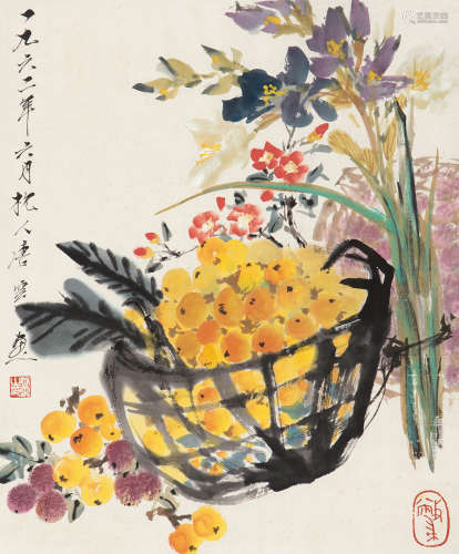 唐云（1910～1993） 琵琶 立轴 设色纸本