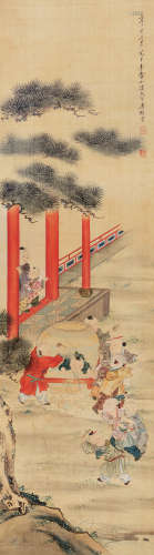 吴光宇（1908～1970） 婴戏图 镜片 设色绢本