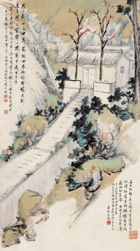 王显诏（1902～1973） 韩祠图 立轴 设色纸本