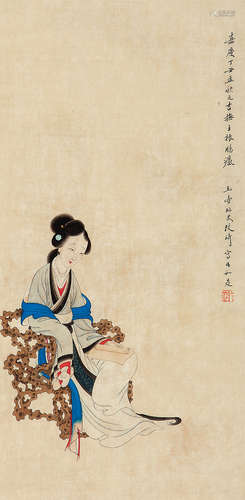 改琦（1773～1828） 仕女 立轴 设色纸本