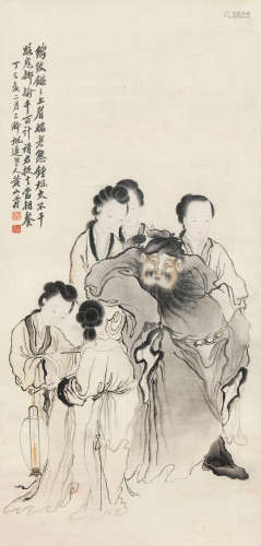 黄山寿（1855～1919） 钟馗 立轴 设色绢本