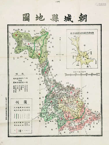 朝城县地图 镜心 纸本