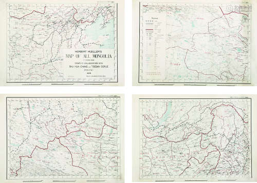 外文版北京地图四种 镜心 纸本