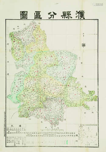 濮县分区图 镜心 纸本
