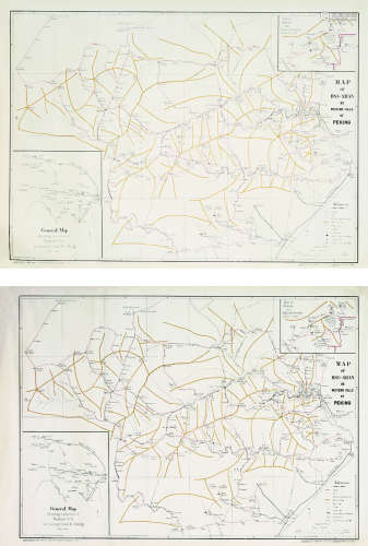 北京地图英文版 镜心 纸本