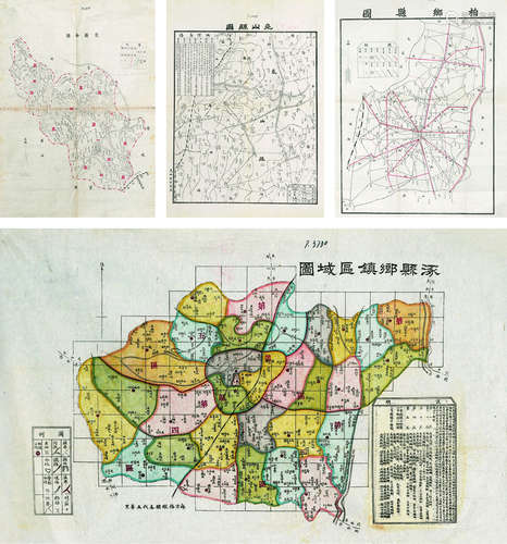 河北九县地图 镜心 纸本