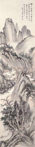 刘凤起（1867～1933） 乙丑(1925年)作 云烟丘壑图 立轴 设色纸本