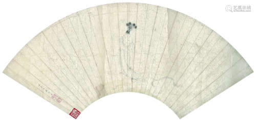 改琦（1773～1828） 洛浦凌波图 扇面镜心 水墨纸本