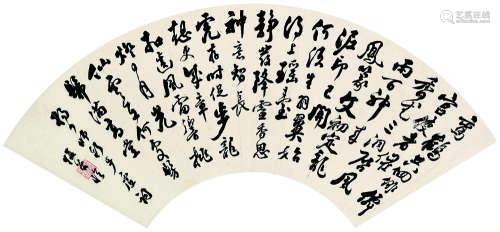 仓兆彬（1785～1848） 行书节录《杂歌谣辞·步虚词》 扇面镜心 水墨纸本