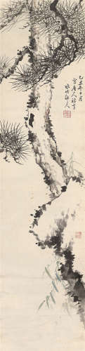 徐世昌（1855～1939） 乙丑(1925年)作 松筠并茂图 立轴 设色纸本