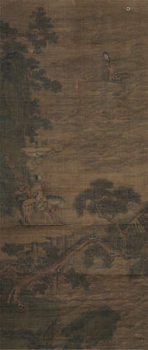 顾见龙（1606～1687） 洛浦凌波图 立轴  设色绢本