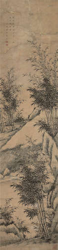 夏令仪（1797～？） 渭川风雨图 立轴  水墨纸本