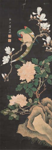 蒋廷锡（1669～1732） 牡丹珍禽图 镜心 设色绢本